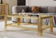 Our Take on the Modern 2-Tier Glass Coffee Table with Gold Legs