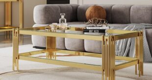 Our Take on the Modern 2-Tier Glass Coffee Table with Gold Legs