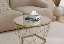Our Take on the Sleek Gold Glass and Metal Round Coffee Table