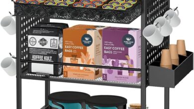 Our Take on the Compact Rolling Coffee Bar Cabinet with Power Outlet