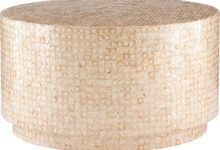 Our Take on the Linon Gold Capiz Mosaic Kiro Coffee Table’s Glam Appeal