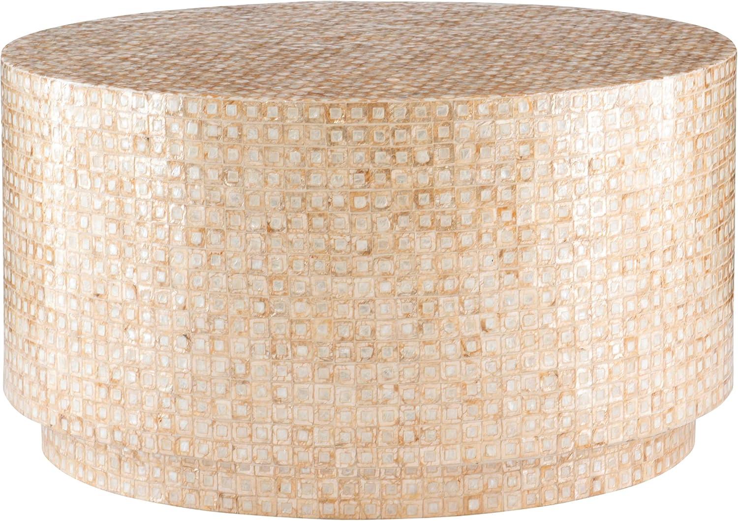 Our Take on the Linon Gold Capiz Mosaic Kiro Coffee Table’s Glam Appeal