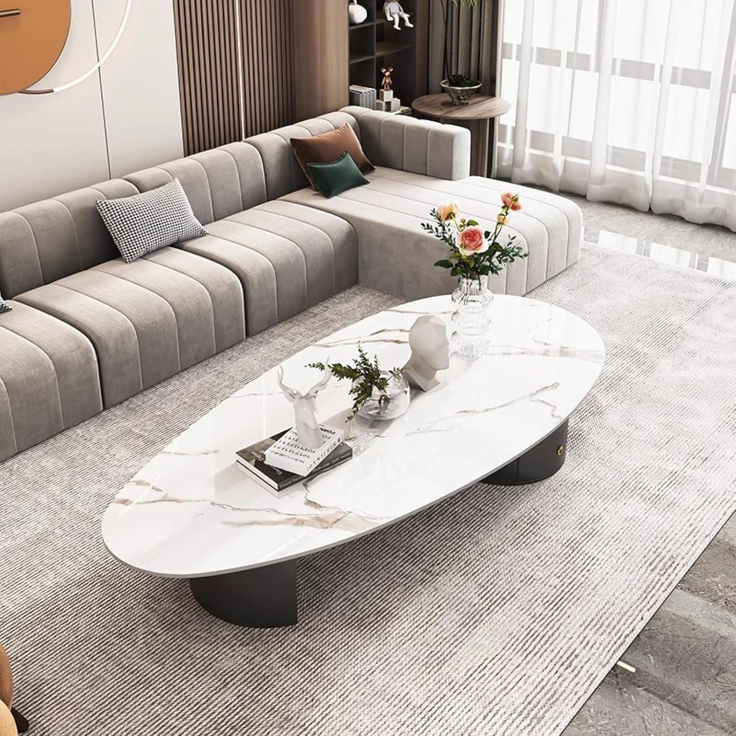 Our Honest Take on the Modern Oval Sintered Stone Coffee Table