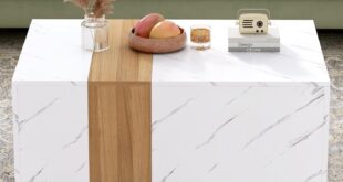 Our Take on the Modern Faux Marble Walnut Coffee Table’s Style & Storage