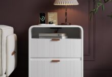 Our Honest Take: FURSUN 24″ Fluted Nightstand with Charging Station