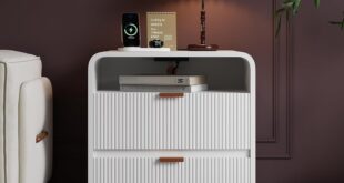 Our Honest Take: FURSUN 24″ Fluted Nightstand with Charging Station
