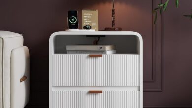 Our Honest Take: FURSUN 24″ Fluted Nightstand with Charging Station