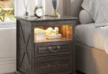 Our Take on the Farmhouse Nightstand with Hidden Gun Drawer & LED Lights