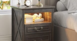 Our Take on the Farmhouse Nightstand with Hidden Gun Drawer & LED Lights