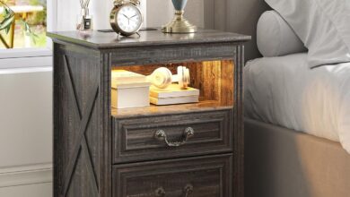 Our Take on the Farmhouse Nightstand with Hidden Gun Drawer & LED Lights