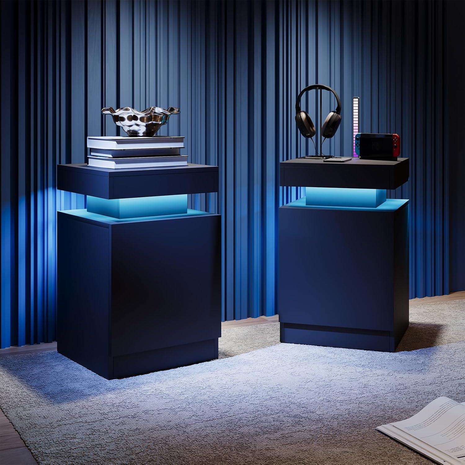 How We Brightened Our Bedroom: LED Nightstands with Storage