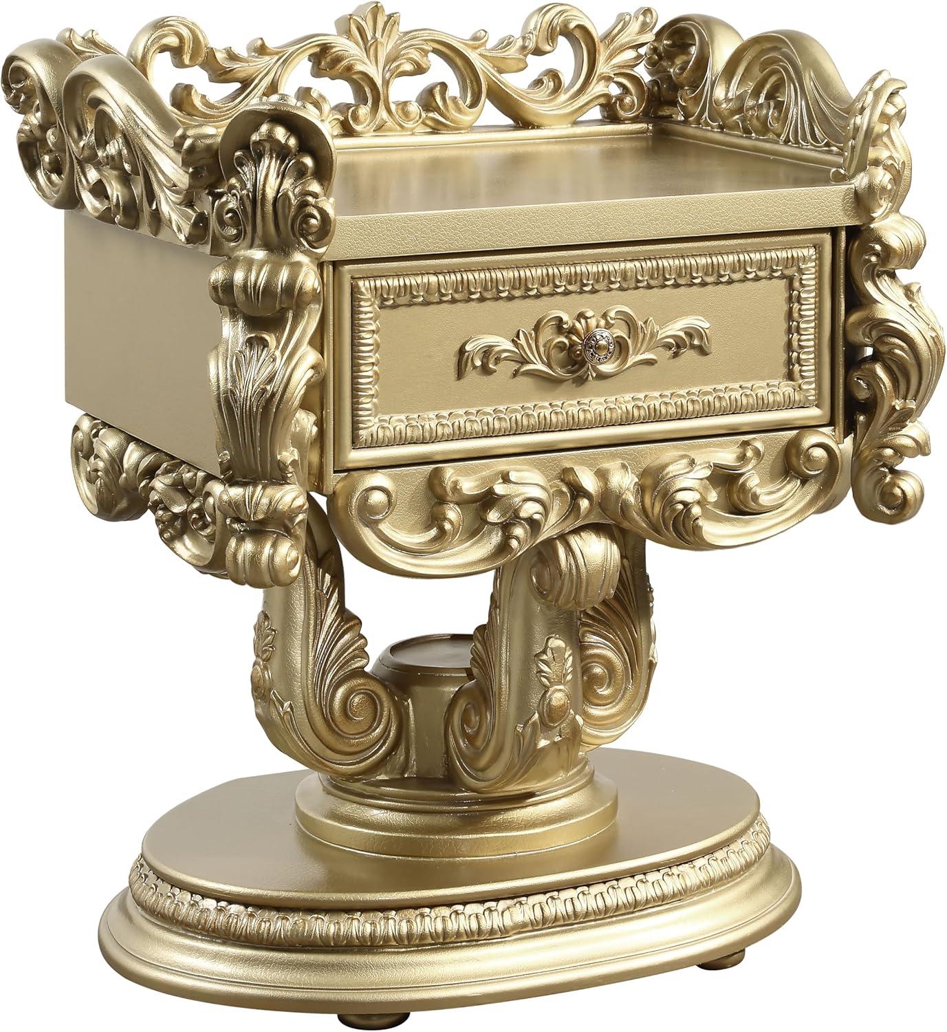 Why We Love Our Gold Finish MDF Resin Nightstand: Stylish & Functional
