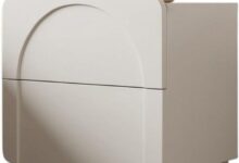 Modern Leather-Finish Night Stand: Stylish Storage for Small Spaces