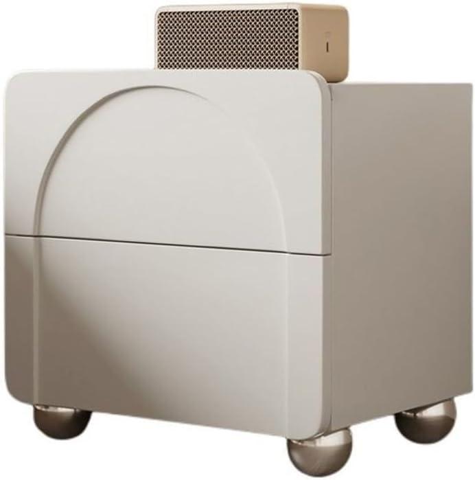 Modern Leather-Finish Night Stand: Stylish Storage for Small Spaces