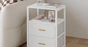 Our Take on the Minimalist End Table with Fabric Drawers and Shelves