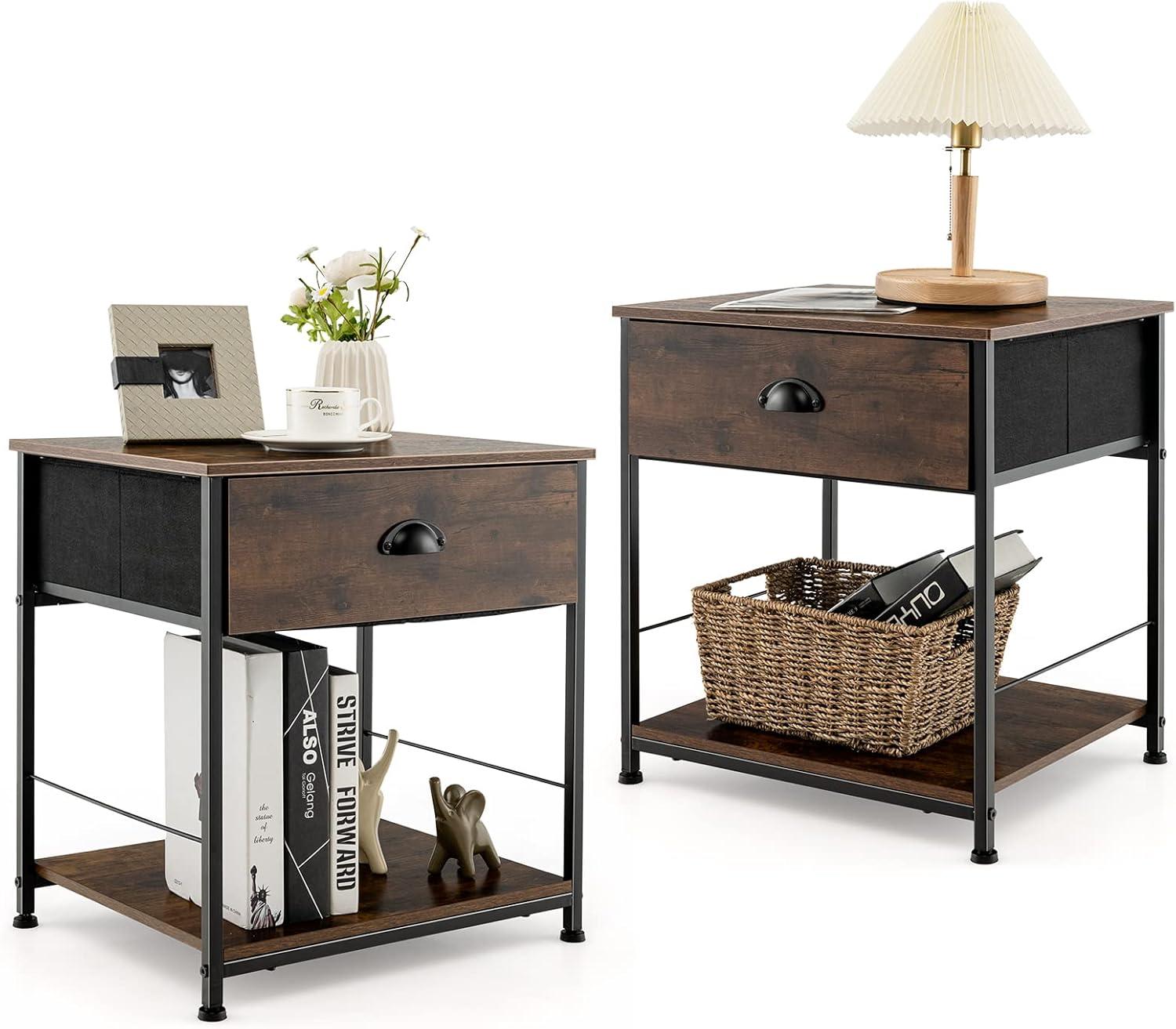 Our Honest Take on the Giantex Industrial Nightstand Set of 2