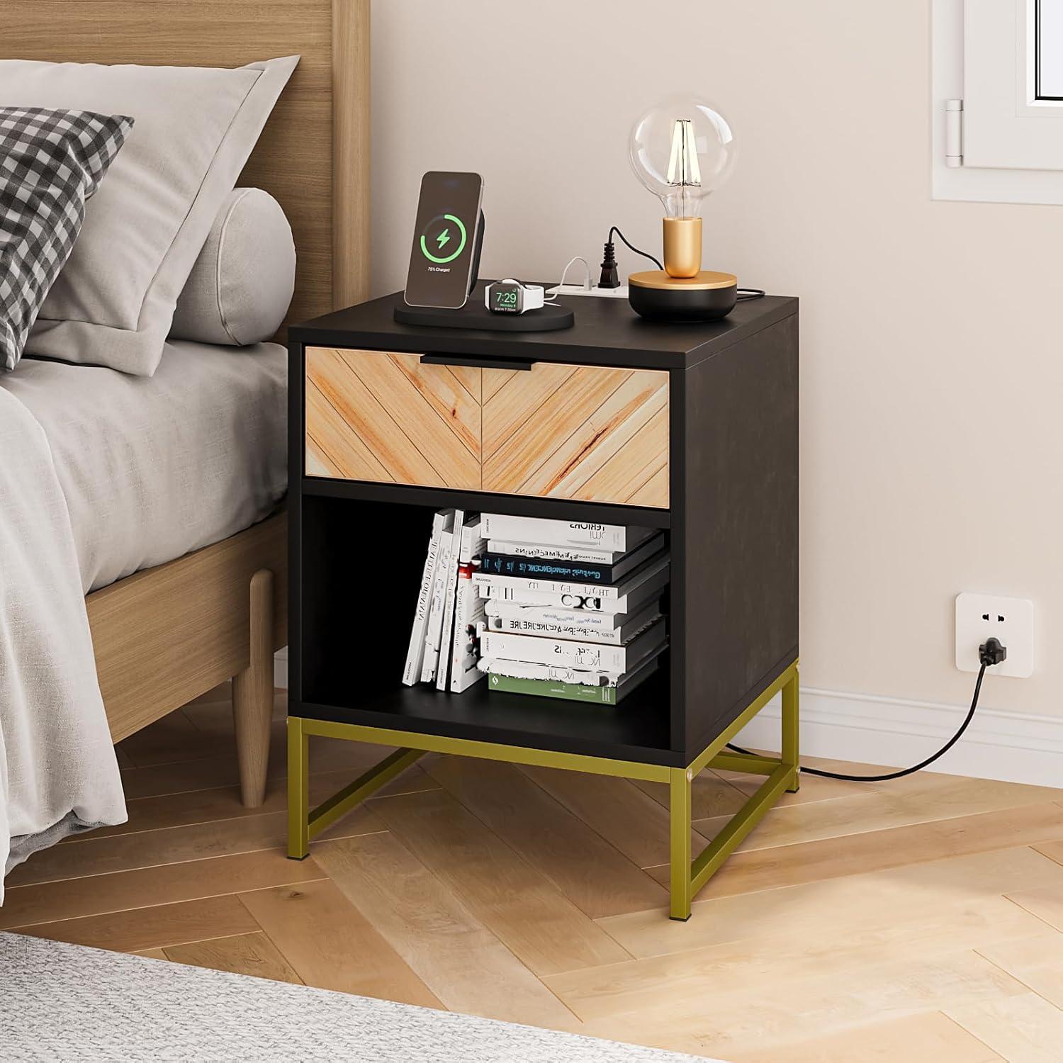 Our Take on the Mid Century Nightstand with Charging Station
