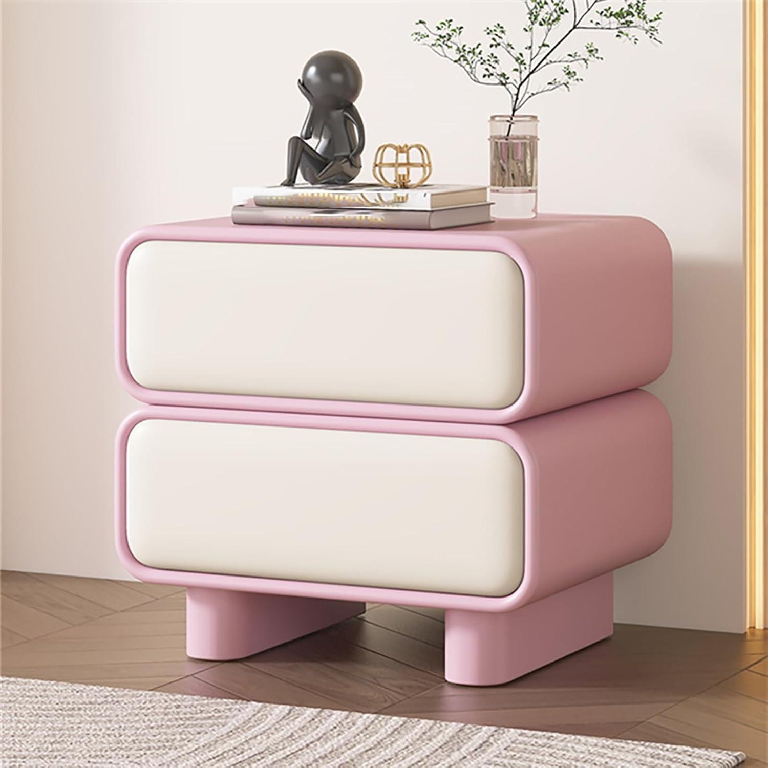 Our Honest Take on the Stylish Pink+White Nightstand with Storage