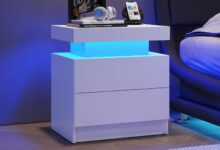 Our Take on the White LED Nightstand with Storage and Style