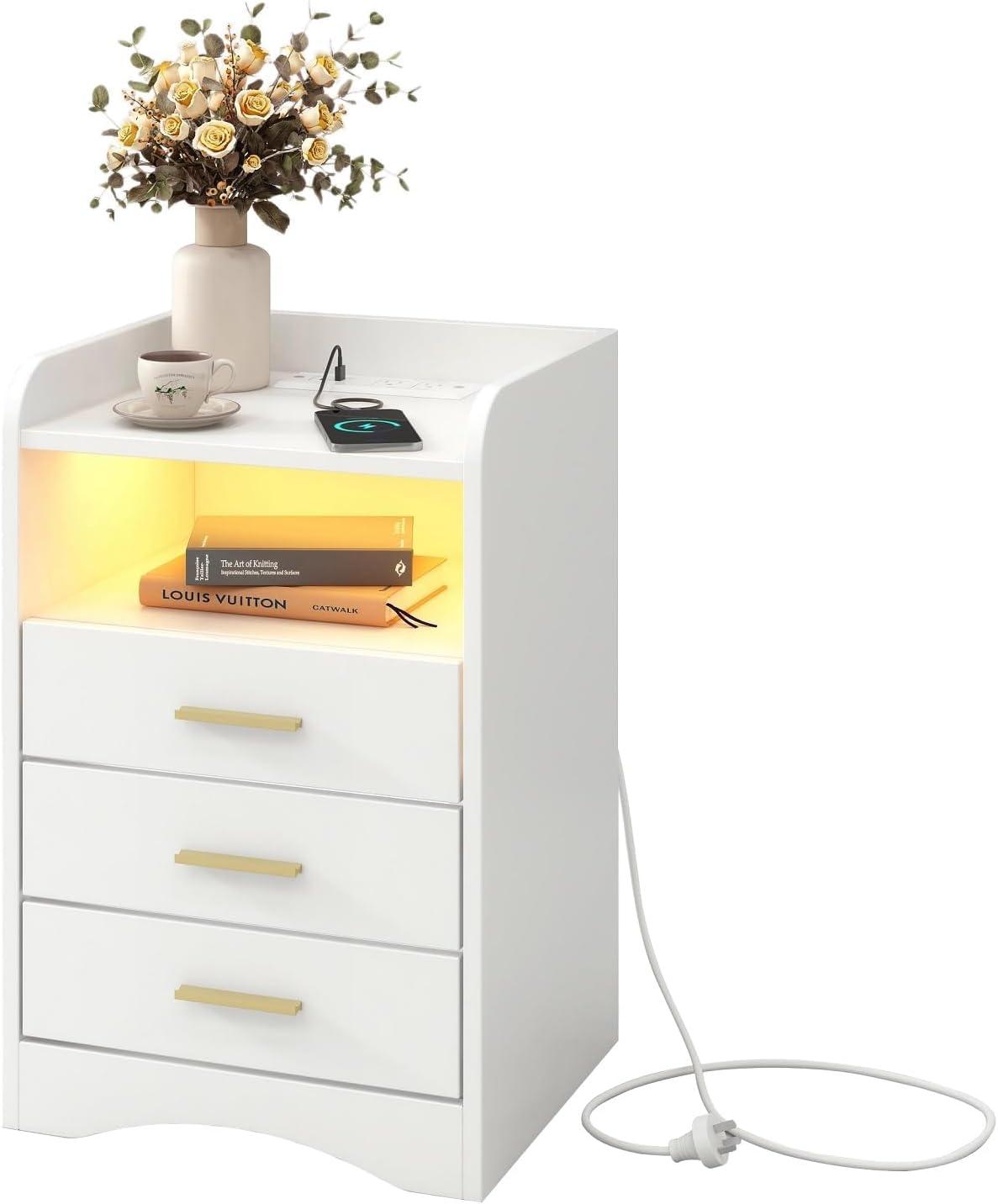 Our Honest Take: Stylish White Nightstand with Charging Station Review