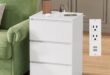 Why We Love the FOTOSOK White Nightstand with Charging Station