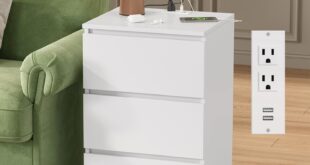 Why We Love the FOTOSOK White Nightstand with Charging Station