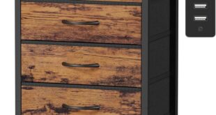 How We Loved Furnulem’s Rustic Nightstand with Charging Power