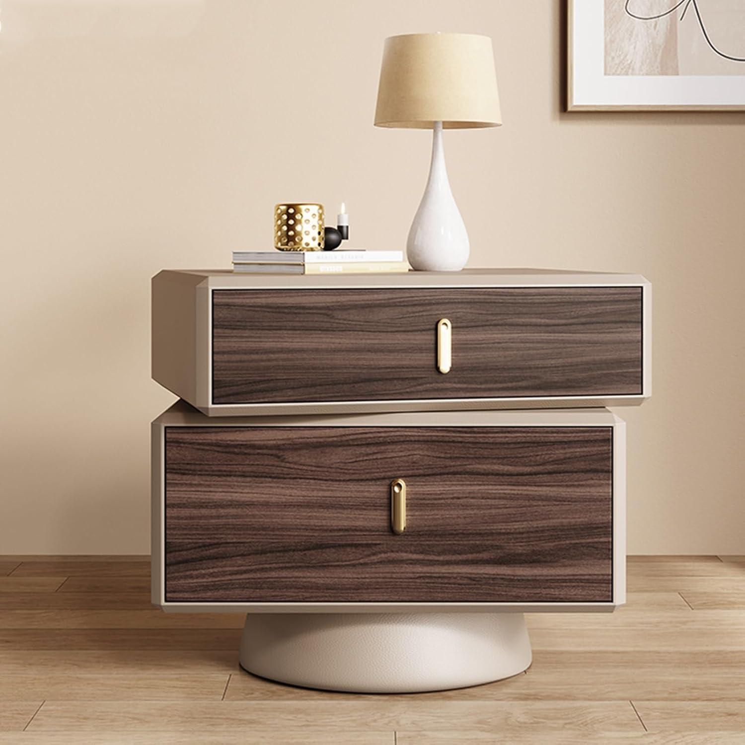 Why We Love This 360° Rotatable Solid Wood Nightstand