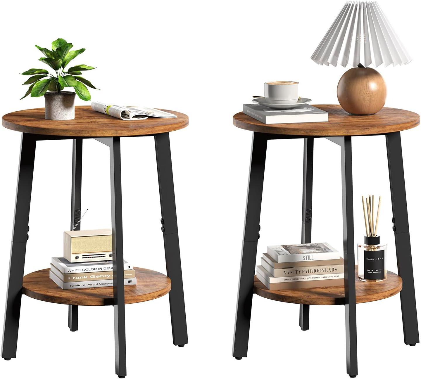 Our Honest Take on This Rustic Brown Side Table Set for Small Spaces