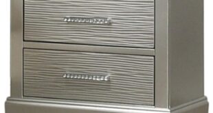 Why We Love This Silver Wooden Nightstand with 2 Drawers