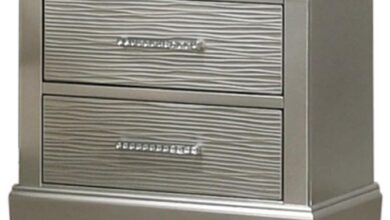 Why We Love This Silver Wooden Nightstand with 2 Drawers
