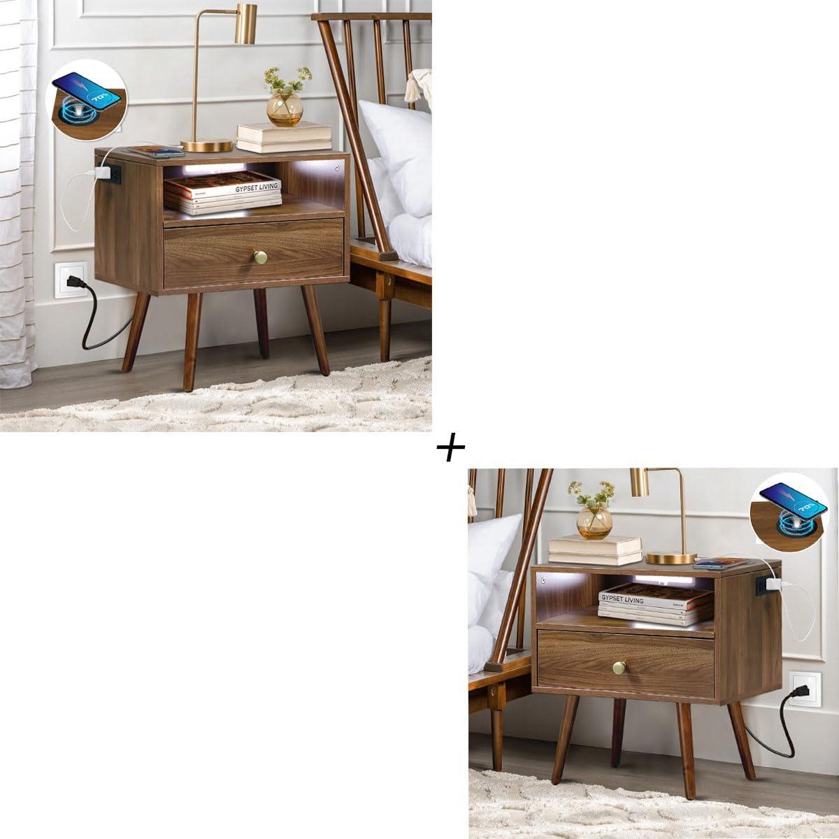 Our Honest Take on Mid-Century Nightstands with Wireless Charging