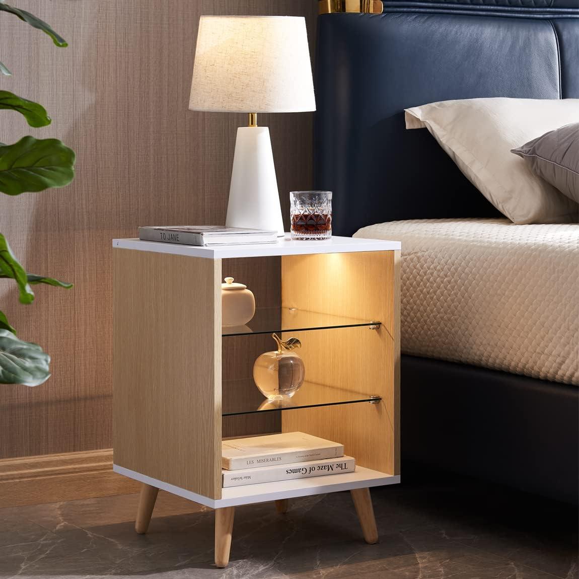 Our Take on the LED Wooden Nightstand: Stylish Storage & Lighting