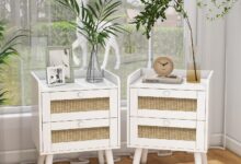 Our Take on the Elegant White Rattan Nightstands Set of 2