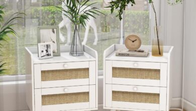 Our Take on the Elegant White Rattan Nightstands Set of 2