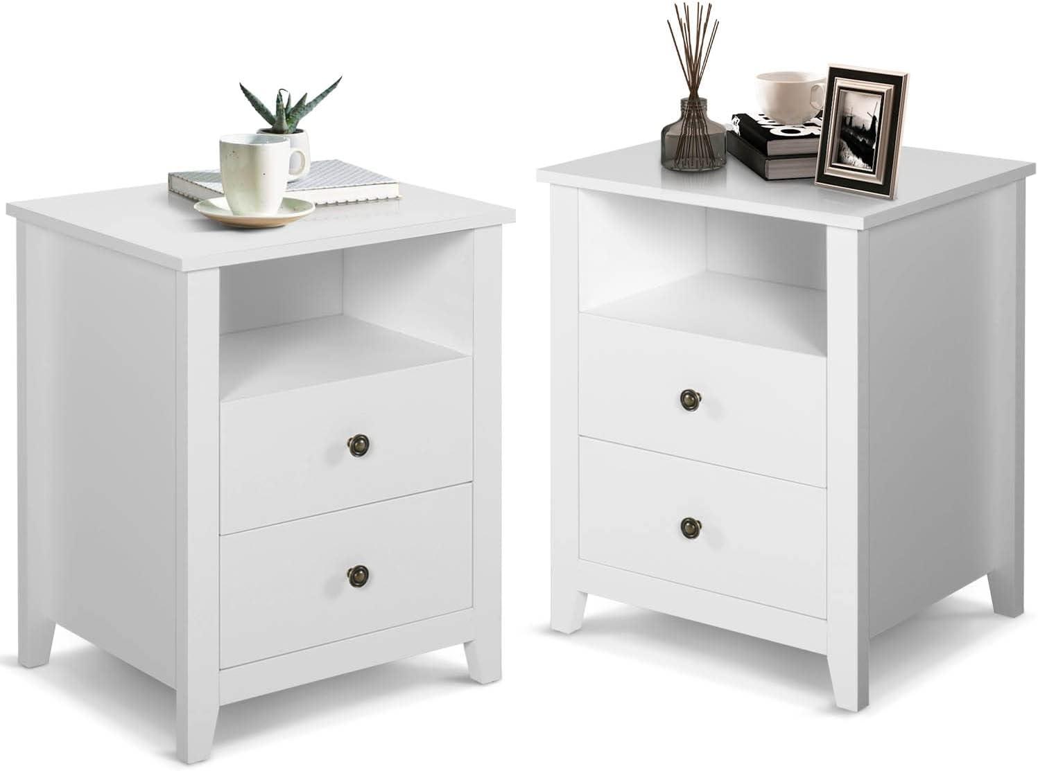 How We Styled and Tested Our Modern White Nightstand Set of 2