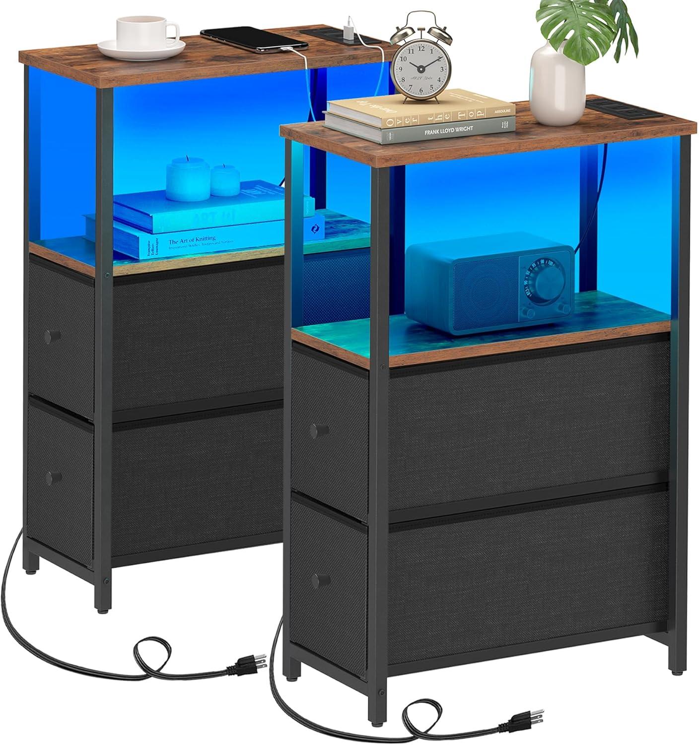 How We Loved the TUTOTAK LED End Table with Charging Ports