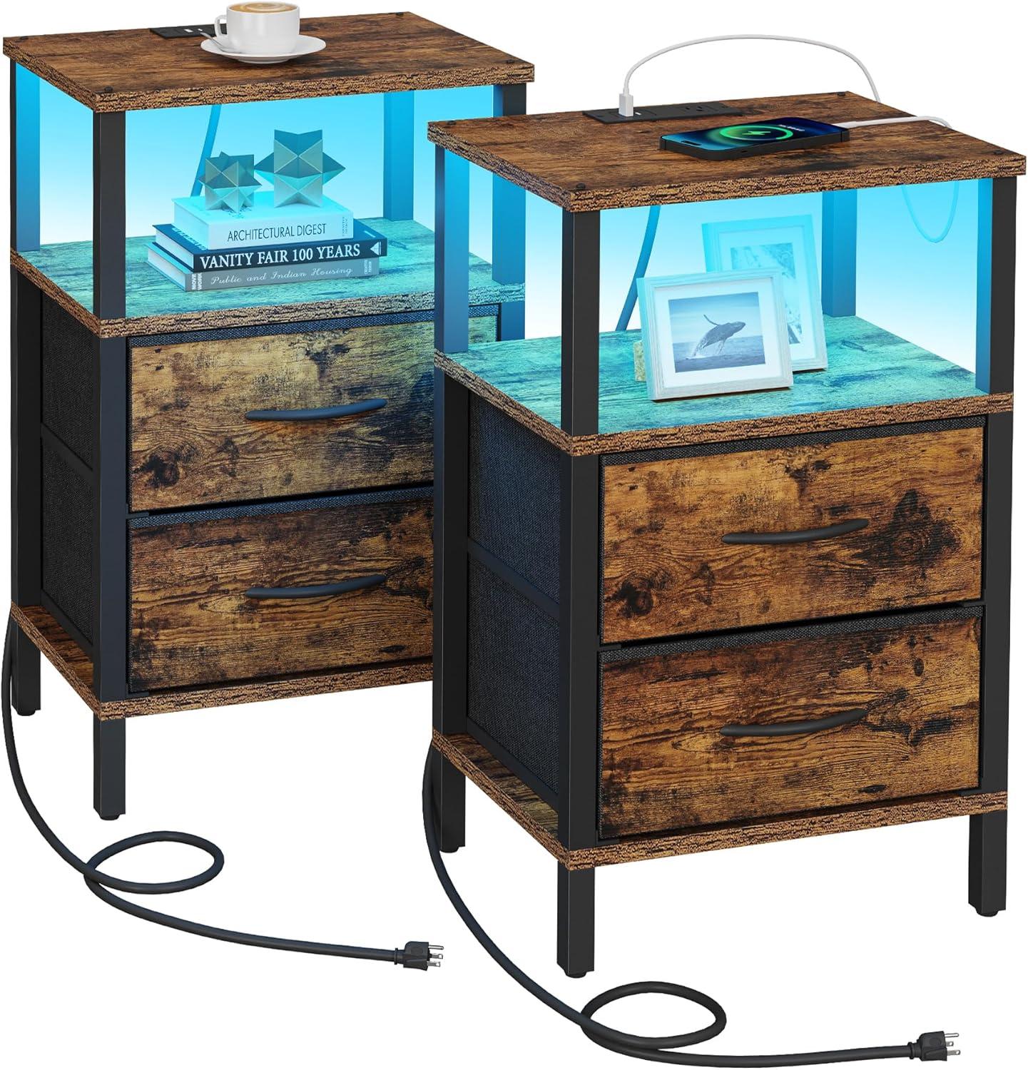 Our Honest Take: TUTOTAK LED End Tables with Charging Station