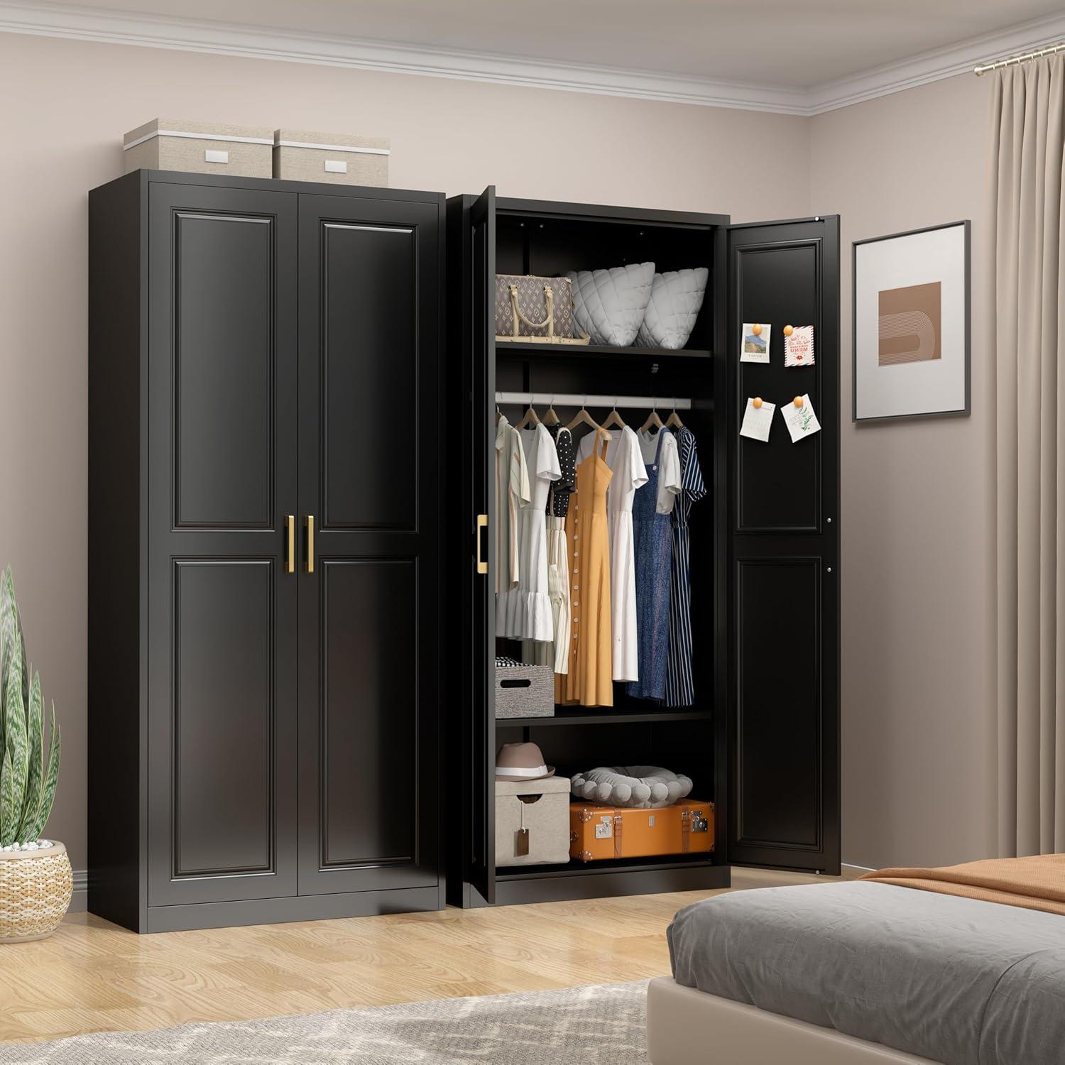Our Take on the 71″ Metal Armoire: Stylish, Sturdy Storage Solution
