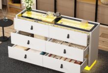 Our Honest Take on the Modern Closet Island with LED Lights & Glass Top