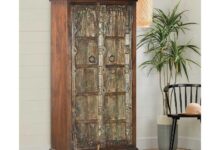 Our Take on the Distressed Blue Teak Wood Antique Armoire
