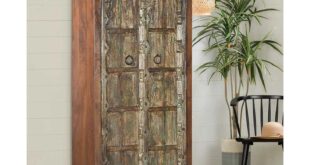 Our Take on the Distressed Blue Teak Wood Antique Armoire