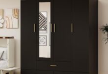 Our Thoughtful Take on the 71″ 4-Door Wooden Armoire Closet