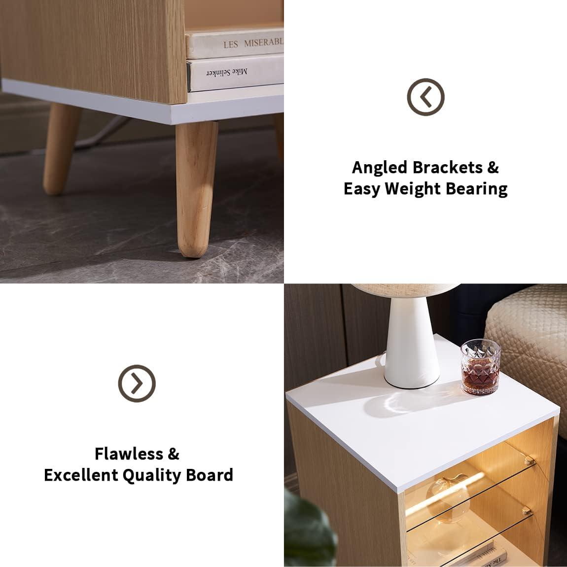 Our Take on the LED Wooden ⁤Nightstand: stylish Storage ⁤& Lighting