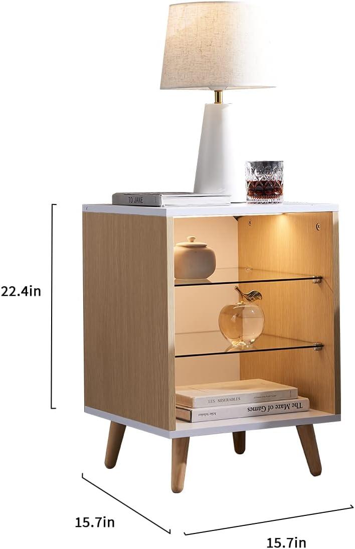 Our Take on ​the LED ⁣Wooden Nightstand: Stylish Storage & Lighting