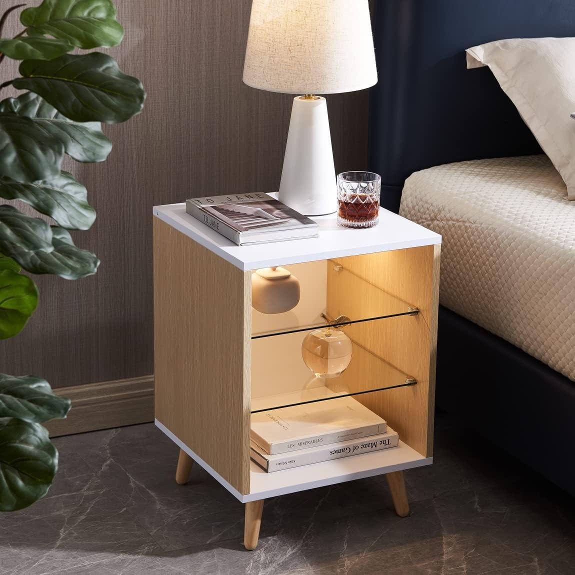 Our ‌Take on the LED Wooden Nightstand: Stylish ⁢Storage ‍& ‌Lighting