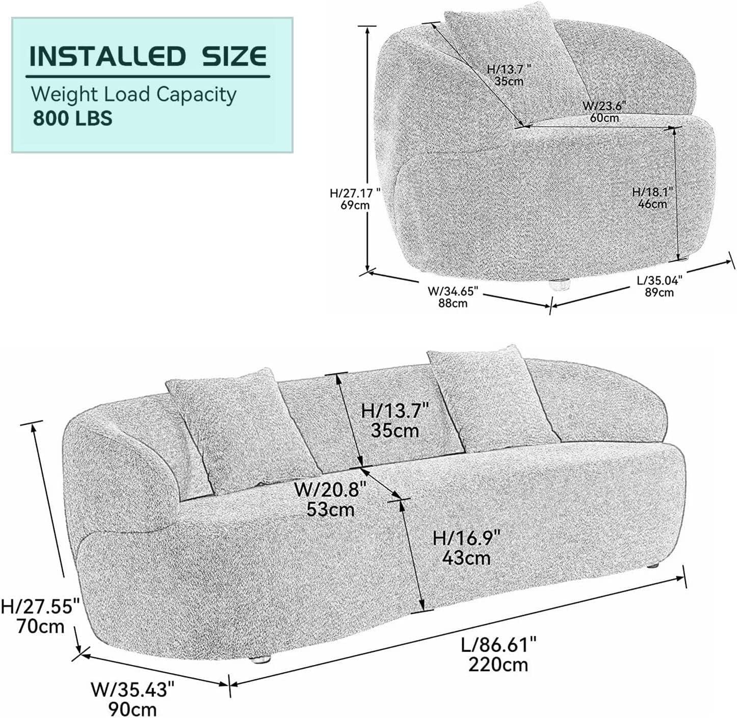How​ We ⁣Loved the KEVINSPACE Curved Sofa & Swivel Chair Set
