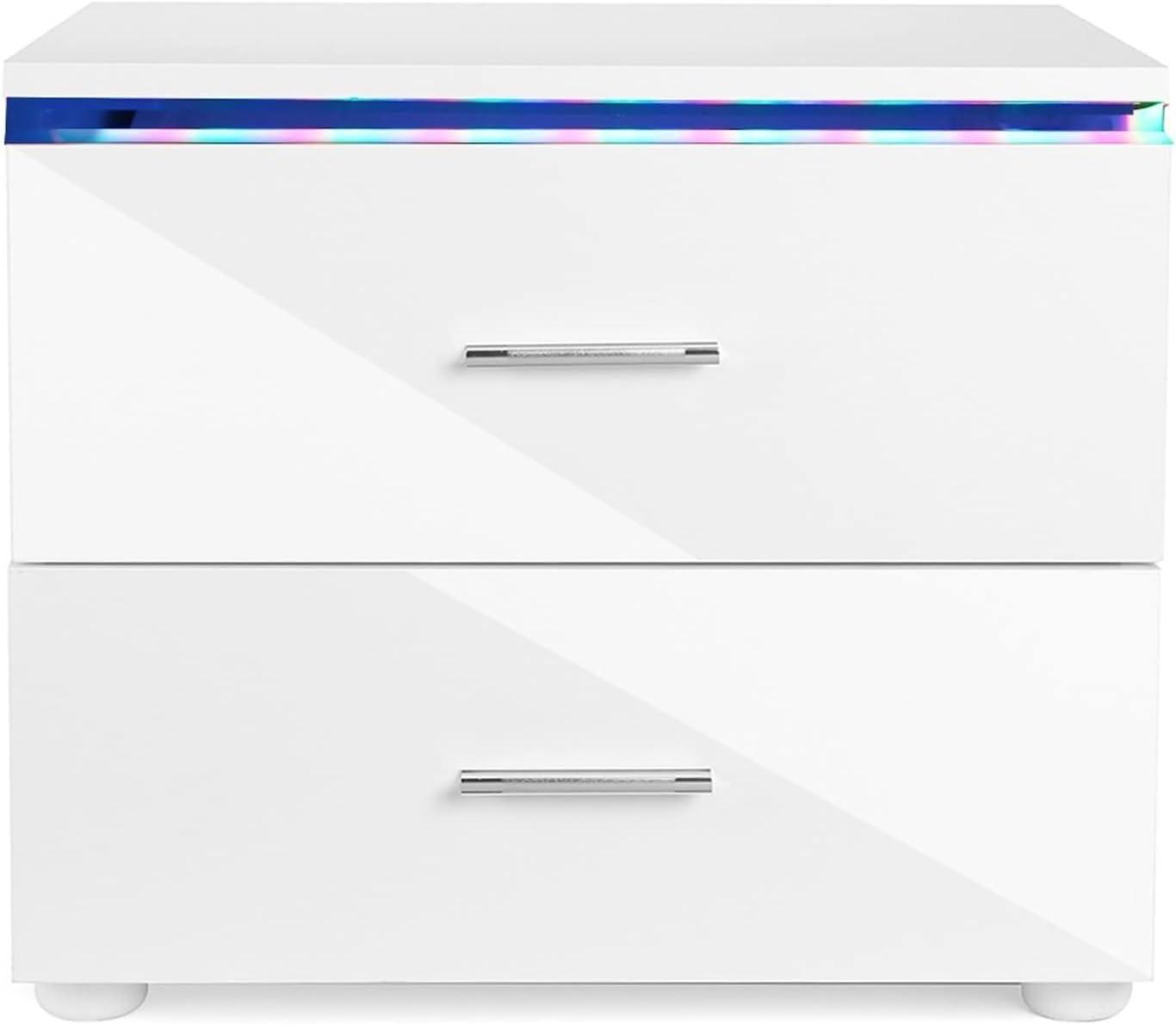 our Take on the High Gloss 2-Drawer Bedside Table:⁤ Sleek & Spacious