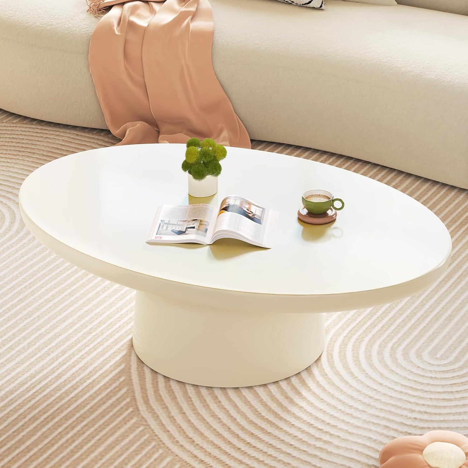 Why We Love Our Cream White ⁣Oval ⁣Coffee Table: Stylish & Sturdy