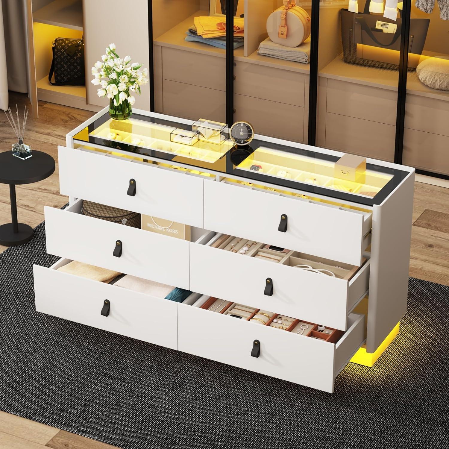 Our Honest Take on the Modern ​Closet⁢ island with LED Lights & glass top